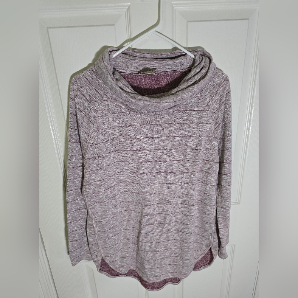 LOFT Outlet Womens Striped Cowl Neck Tunic Sweater Large - Picture 8 of 10